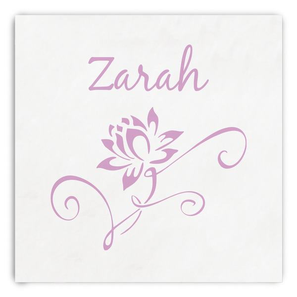 Custom Lotus Flowers Paper Dinner Napkins (Personalized)