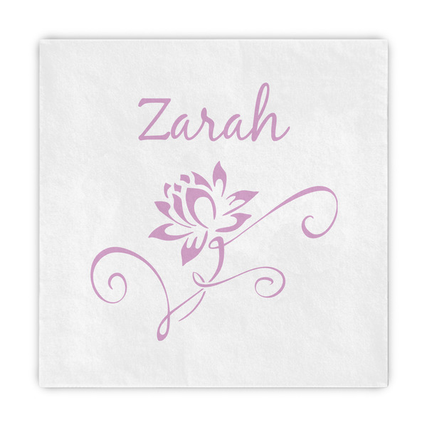 Custom Lotus Flowers Standard Decorative Napkins (Personalized)