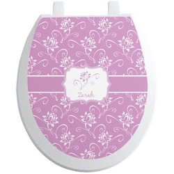 Lotus Flowers Toilet Seat Decal - Round (Personalized)
