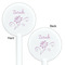 Lotus Flowers White Plastic 5.5" Stir Stick - Double Sided - Round - Front & Back