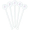 Lotus Flowers White Plastic 5.5" Stir Stick - Fan View