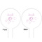 Lotus Flowers White Plastic 6" Food Pick - Round - Double Sided - Front & Back