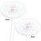 Lotus Flowers White Plastic 7" Stir Stick - Double Sided - Oval - Front & Back