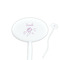 Lotus Flowers White Plastic 7" Stir Stick - Oval - Closeup