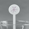 Lotus Flowers White Plastic 7" Stir Stick - Round - Main