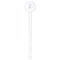 Lotus Flowers White Plastic 7" Stir Stick - Round - Single Stick