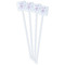 Lotus Flowers White Plastic Stir Stick - Double Sided - Square - Front