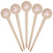 Lotus Flowers Wooden 4" Food Pick - Round - Fan View