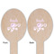 Lotus Flowers Wooden Food Pick - Oval - Double Sided - Front & Back