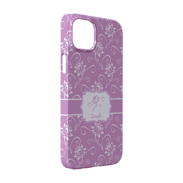 Custom Lotus Flowers iPhone Case - Plastic - iPhone 14 (Personalized)