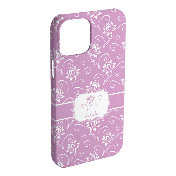 Custom Lotus Flowers iPhone Case - Plastic - iPhone 15 Plus (Personalized)