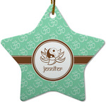 Om Star Ceramic Ornament w/ Name or Text