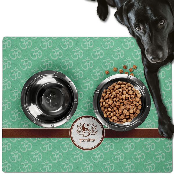 Custom Om Dog Food Mat - Large w/ Name or Text