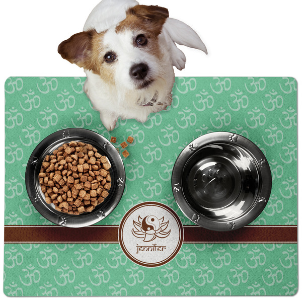 Custom Om Dog Food Mat - Medium w/ Name or Text