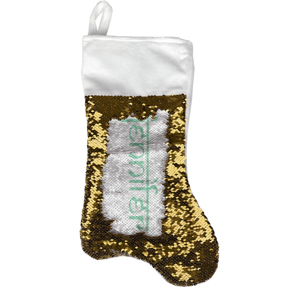 Custom Om Reversible Sequin Stocking - Gold (Personalized)