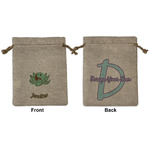 Om Medium Burlap Gift Bag - Front & Back (Personalized)