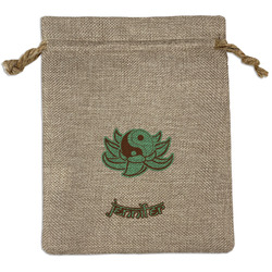 Om Medium Burlap Gift Bag - Front (Personalized)