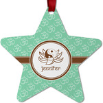 Om Metal Star Ornament - Double Sided w/ Name or Text