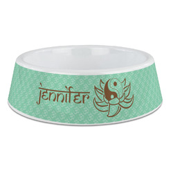 Om Plastic Dog Bowl - Large (Personalized)