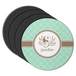 Om Round Rubber Backed Coasters - Set of 4 (Personalized)