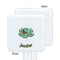 Om White Plastic Stir Stick - Single Sided - Square - Approval