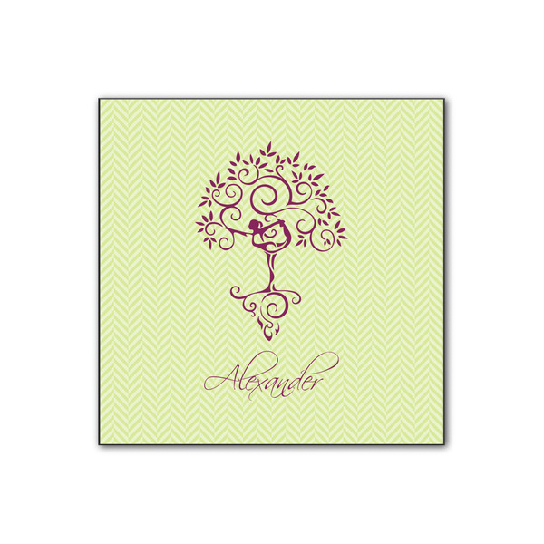 Custom Yoga Tree Wood Print - 12x12 (Personalized)