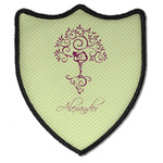 Yoga Tree Iron On Shield Patch B w/ Name or Text