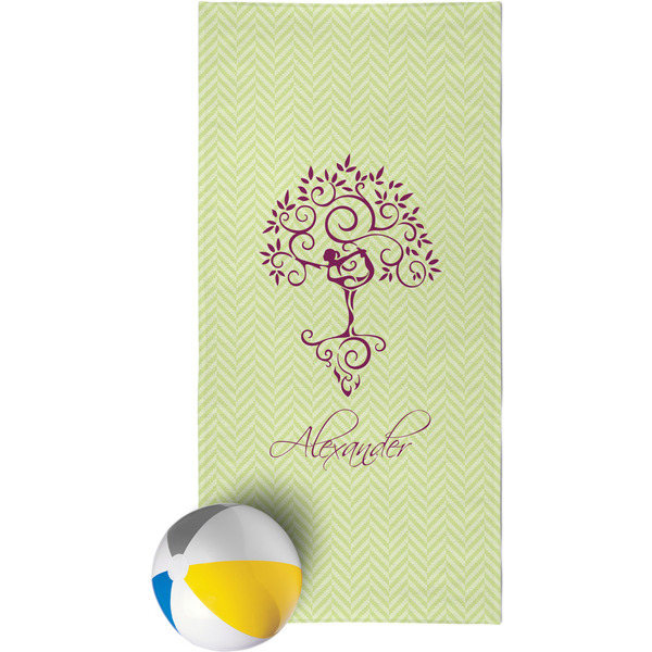 Custom Yoga Tree Beach Towel (Personalized)