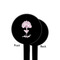 Yoga Tree Black Plastic 4" Food Pick - Round - Single Sided - Front & Back