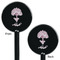 Yoga Tree Black Plastic 5.5" Stir Stick - Double Sided - Round - Front & Back