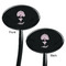 Yoga Tree Black Plastic 7" Stir Stick - Double Sided - Oval - Front & Back