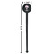 Yoga Tree Black Plastic 7" Stir Stick - Round - Dimensions