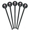 Yoga Tree Black Plastic 7" Stir Stick - Round - Fan View