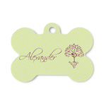 Yoga Tree Bone Shaped Dog ID Tag - Small (Personalized)