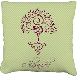 Yoga Tree Faux-Linen Throw Pillow (Personalized)