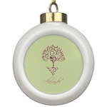Yoga Tree Ceramic Ball Ornament (Personalized)
