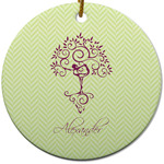 Yoga Tree Round Ceramic Ornament w/ Name or Text