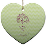 Yoga Tree Heart Ceramic Ornament w/ Name or Text