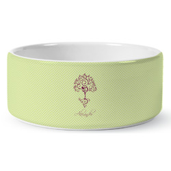 Yoga Tree Ceramic Dog Bowl - Large (Personalized)