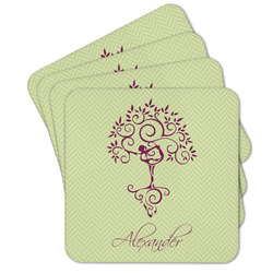 Yoga Tree Cork Coaster - Set of 4 w/ Name or Text