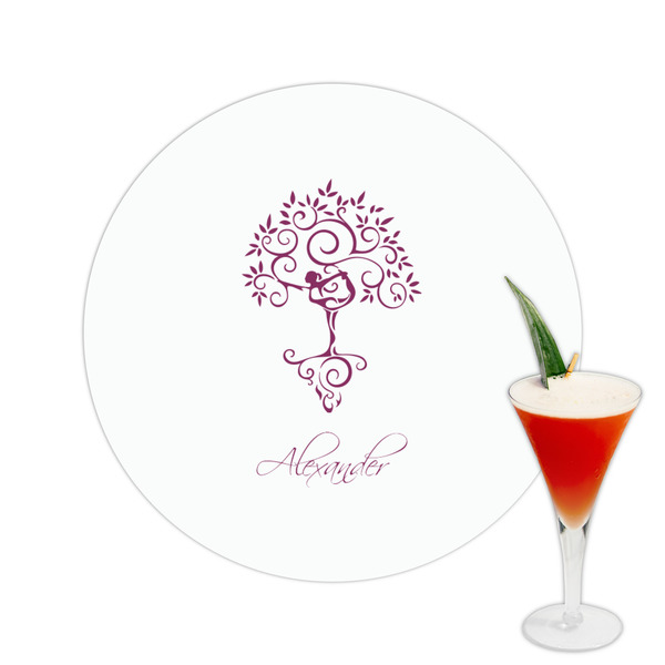 Custom Yoga Tree Printed Drink Topper -  2.5" (Personalized)