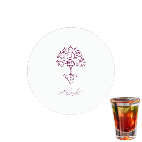 Custom Yoga Tree Printed Drink Topper - 1.5" (Personalized)