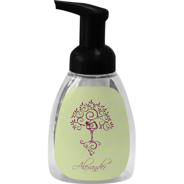 Custom Yoga Tree Foam Soap Bottle - Black (Personalized)