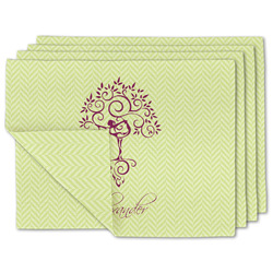 Yoga Tree Double-Sided Linen Placemat - Set of 4 w/ Name or Text