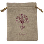 Yoga Tree Medium Burlap Gift Bag - Front (Personalized)