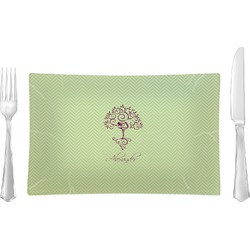 Yoga Tree Glass Rectangular Lunch / Dinner Plate (Personalized)