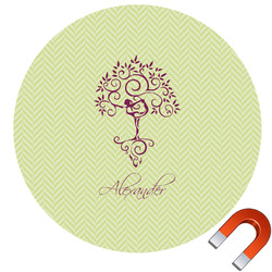 Yoga Tree Round Car Magnet - 6" (Personalized)
