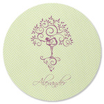 Yoga Tree Round Rubber Backed Coaster (Personalized)