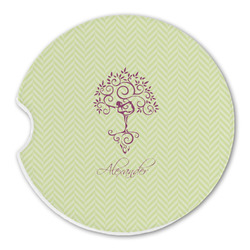 Yoga Tree Sandstone Car Coaster - Single (Personalized)