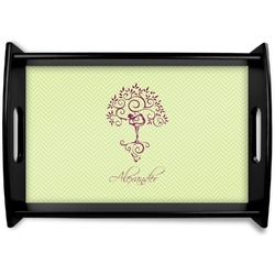 Yoga Tree Black Wooden Tray - Small (Personalized)